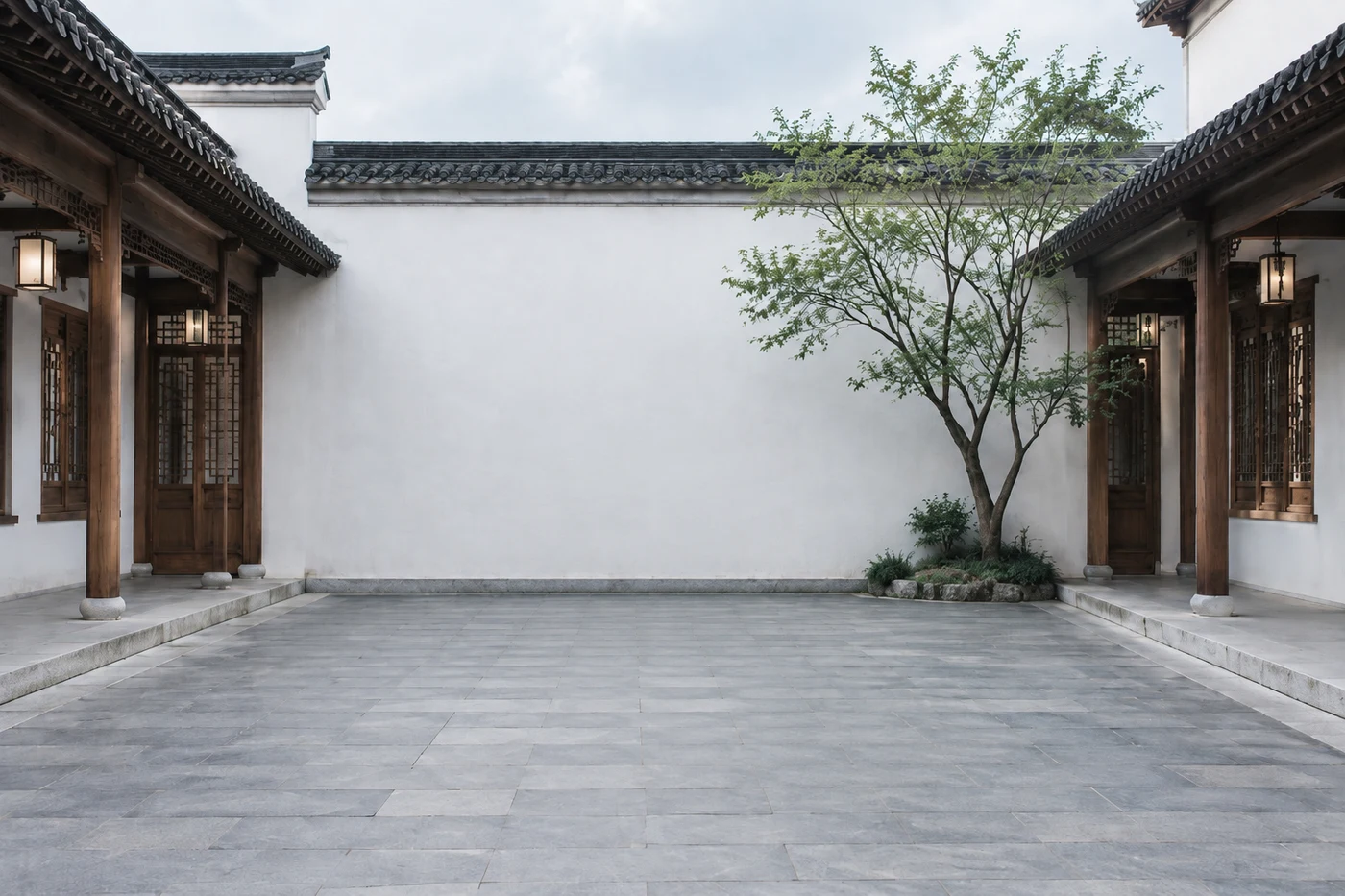 白墙庭院